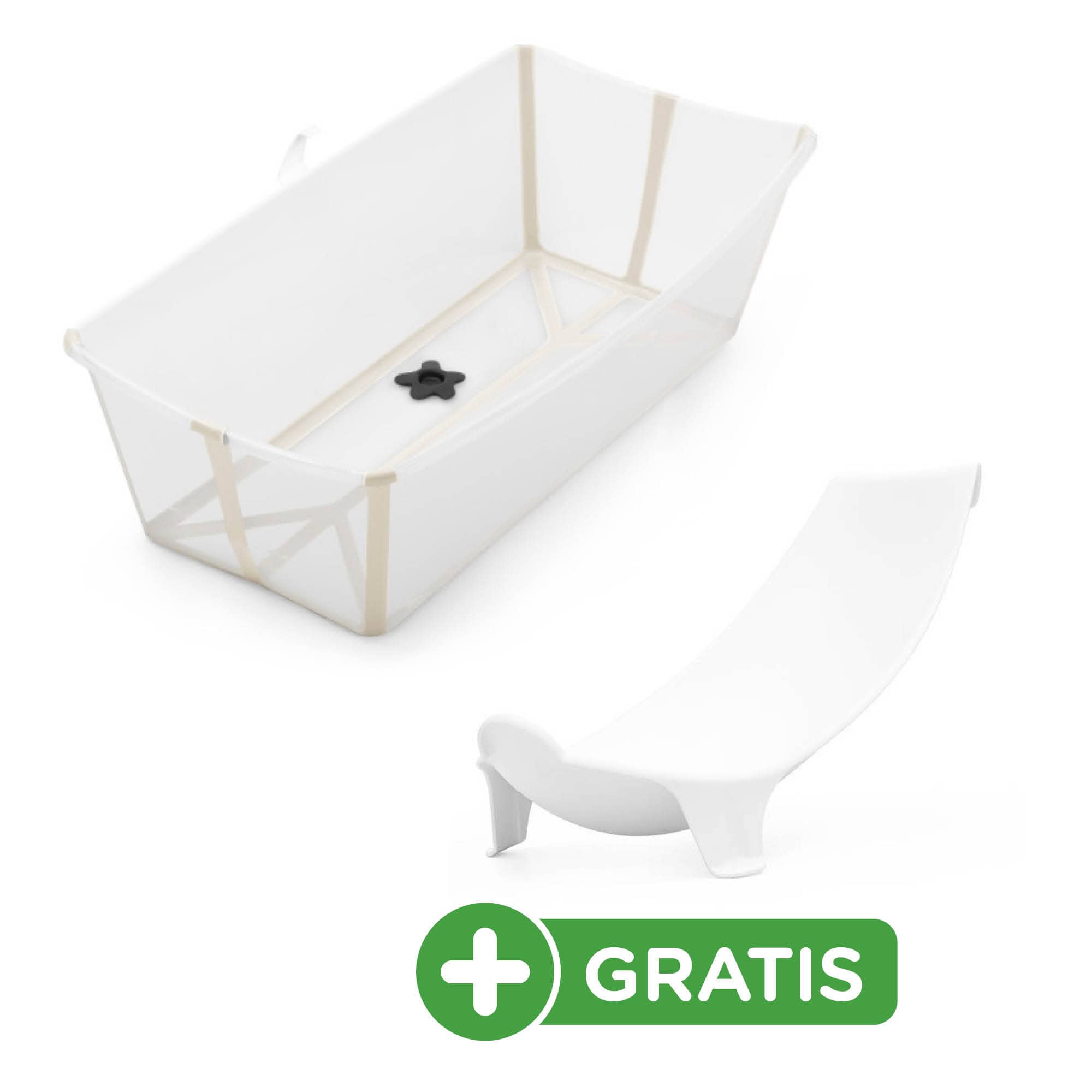 Flexi Bath® XL Transparent Sandy Beige mit hitzeempfindlichem Stöpsel STOKKE Beige 2000582515815 1