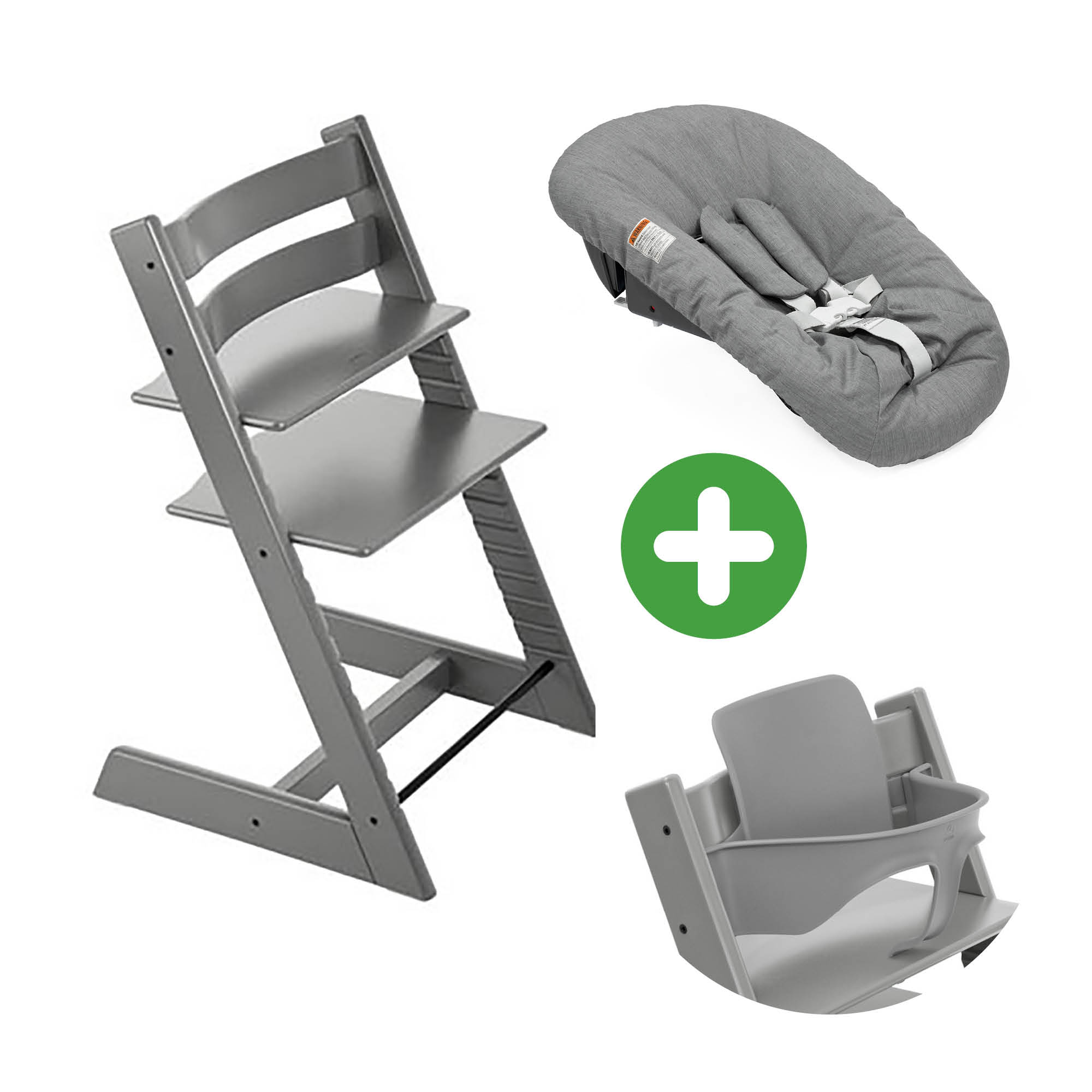 Trio Set Tripp Trapp® Buche Storm Grey STOKKE Grau 9000000000807 1