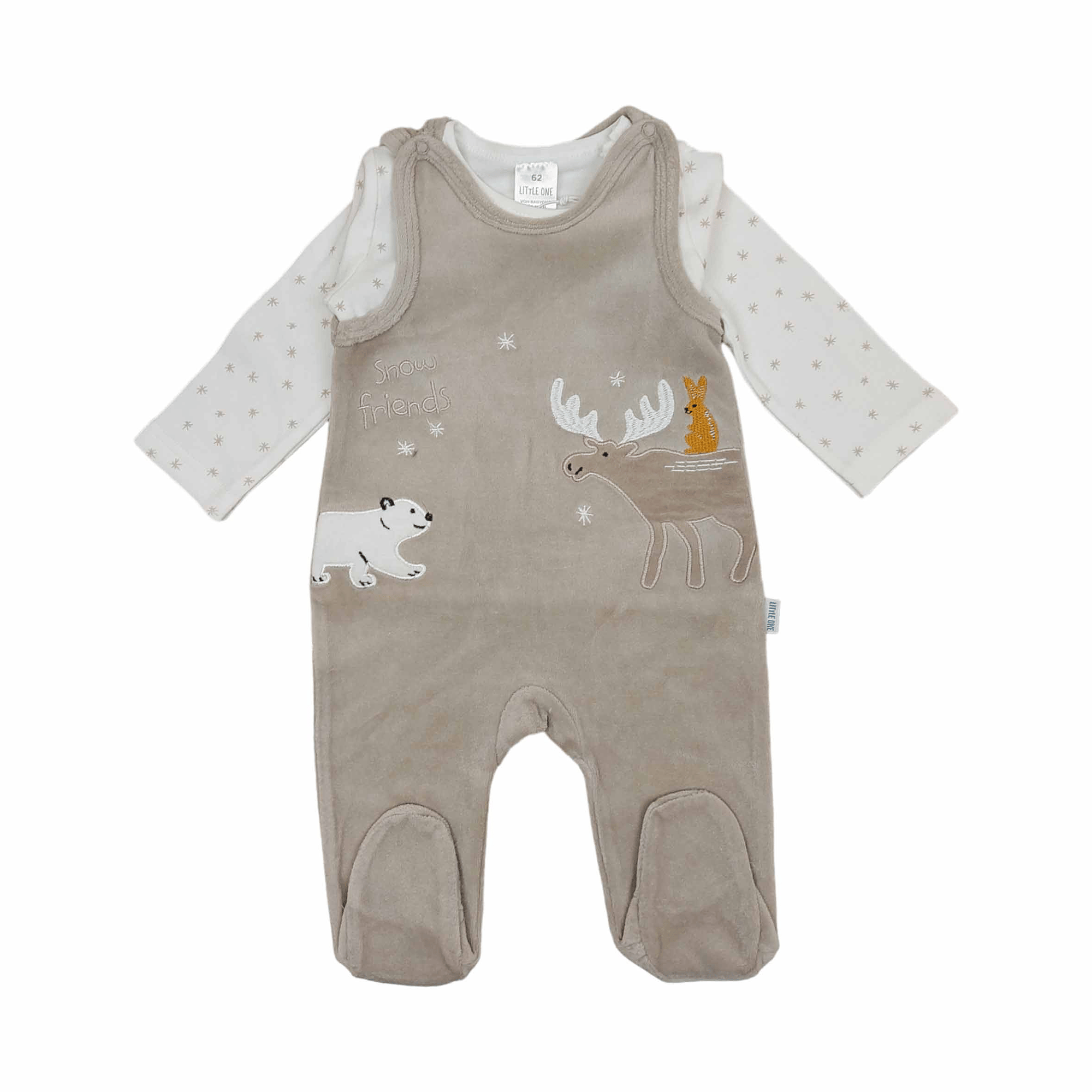 Nicky Strampler-Set Elch und Eisbär LITTLE ONE Beige Beige M2000586912801 1