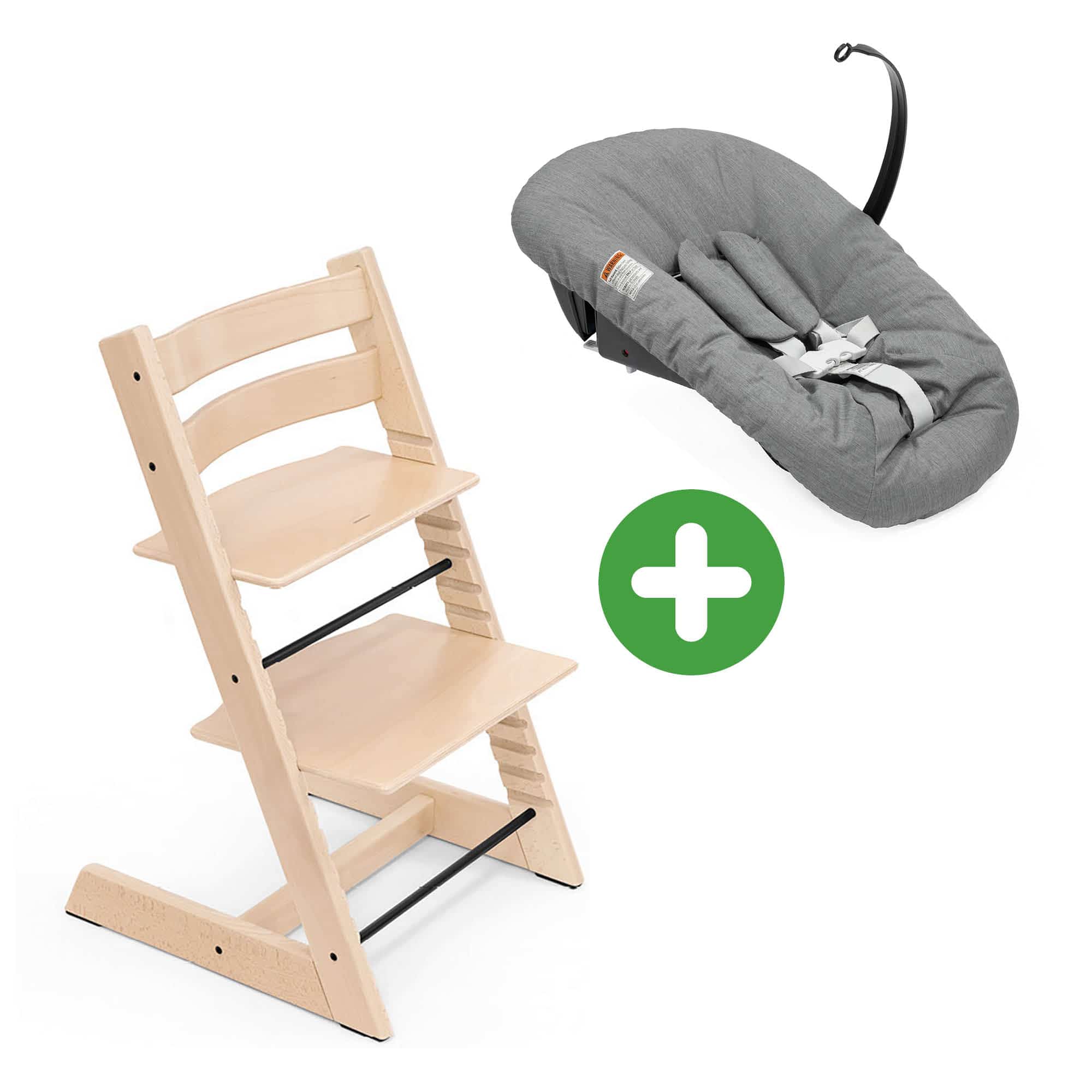 Set Tripp Trapp® Natur mit Newborn Set Deep Grey STOKKE Schwarz 9000000000787 1