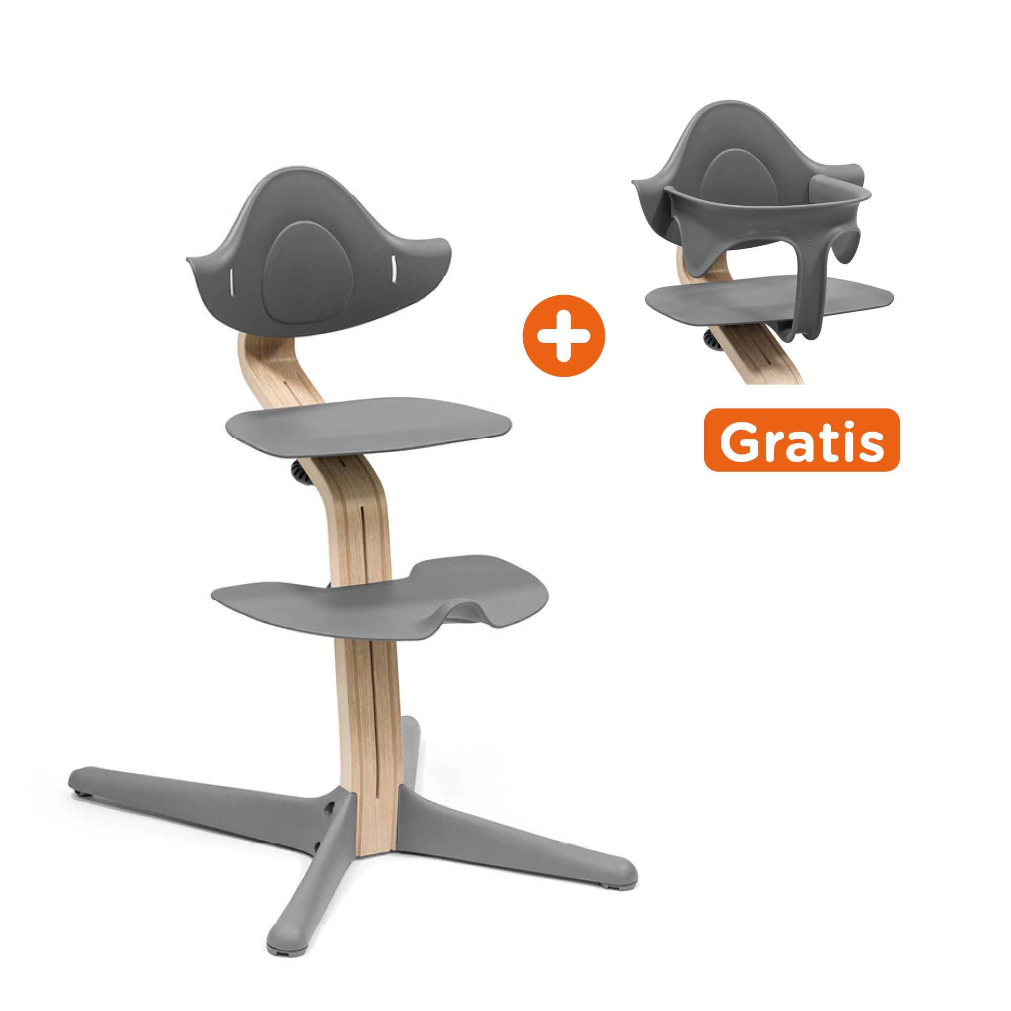 Nomi® Hochstuhl Buche Natural Grey STOKKE Grau 2000584226603 1