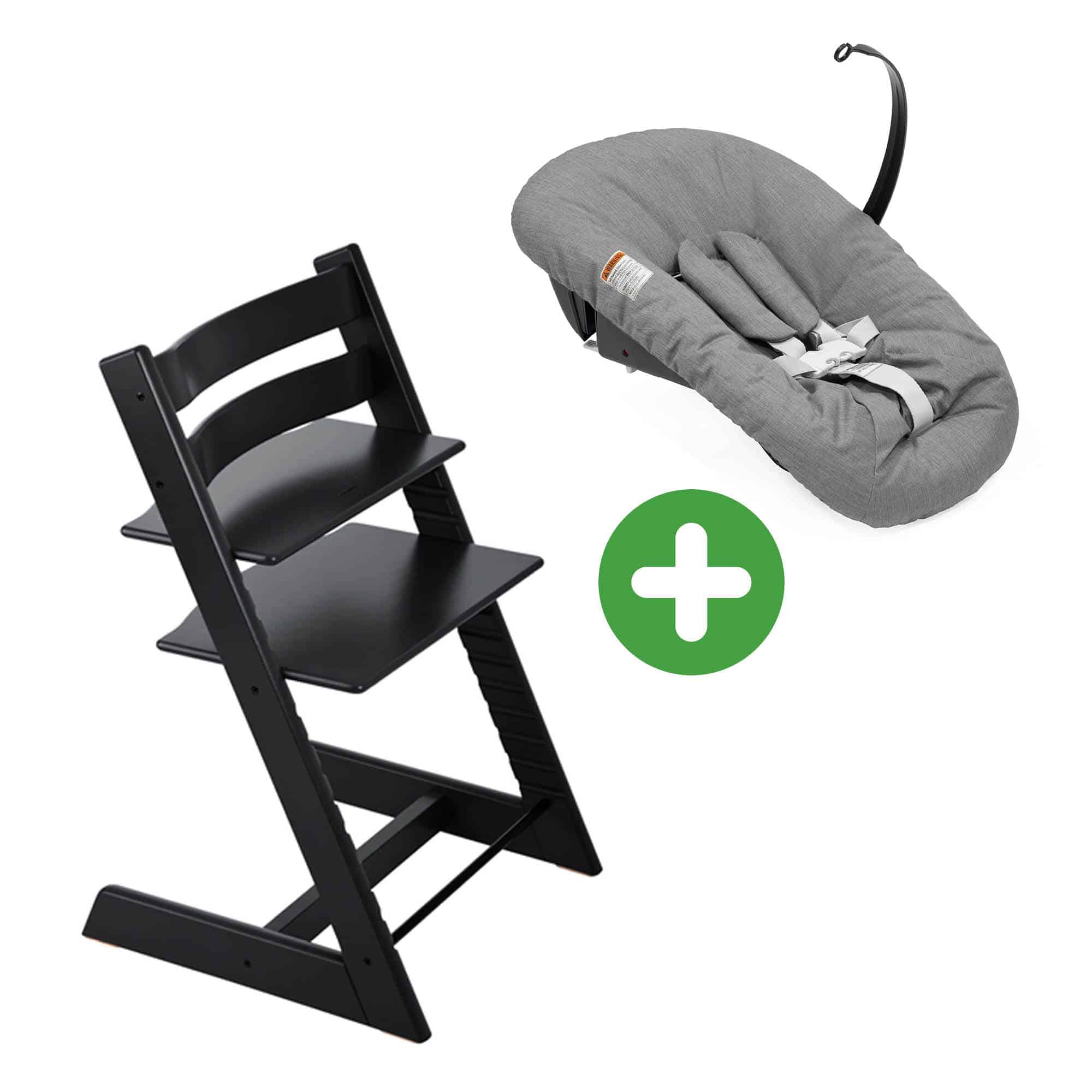 Set Tripp Trapp® Schwarz mit Newborn Set Deep Grey STOKKE Schwarz 9000000000786 1