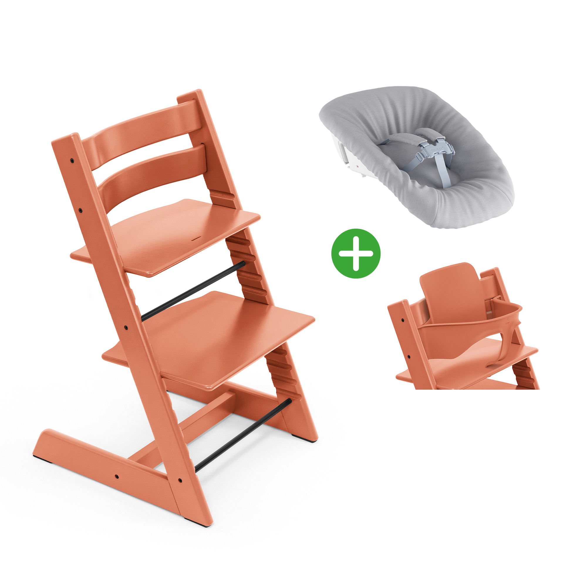 Trio Set Tripp Trapp® Buche Terracotta STOKKE Orange 9000000000679 1