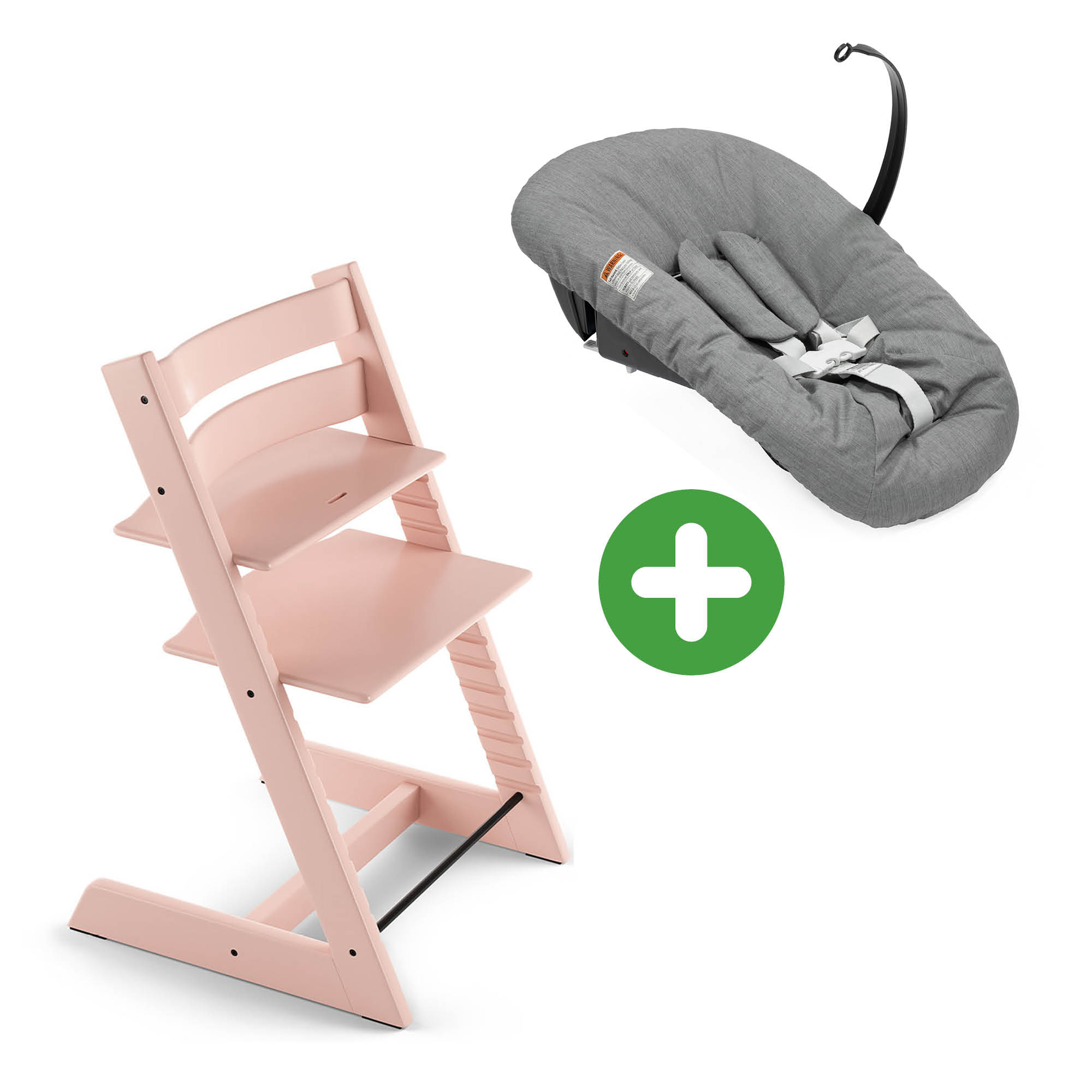 Set Tripp Trapp® Serene Pink mit Newborn Set Deep Grey STOKKE Rosa 9000000000791 1