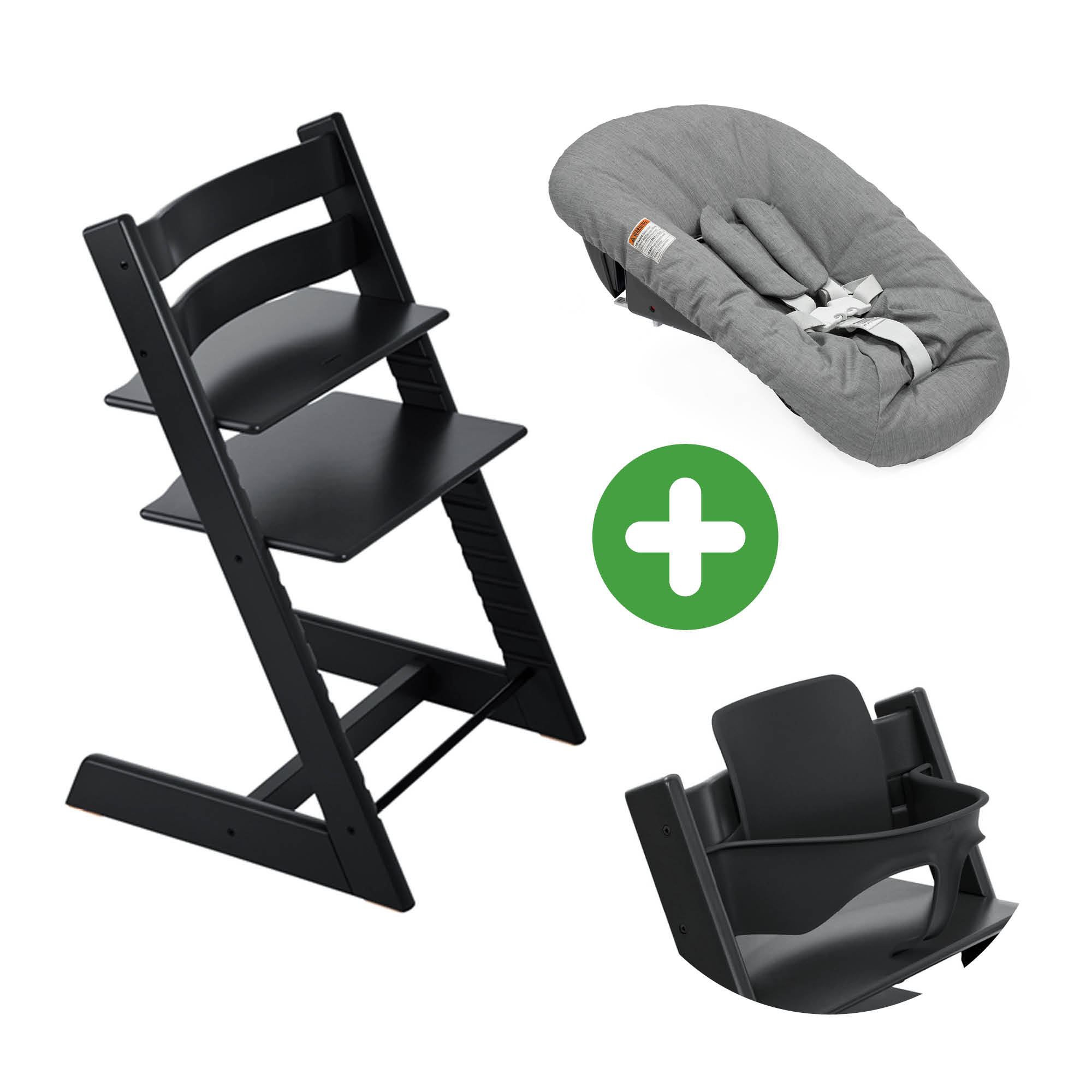 Trio Set Tripp Trapp® Buche Black STOKKE Schwarz 9000000000803 1