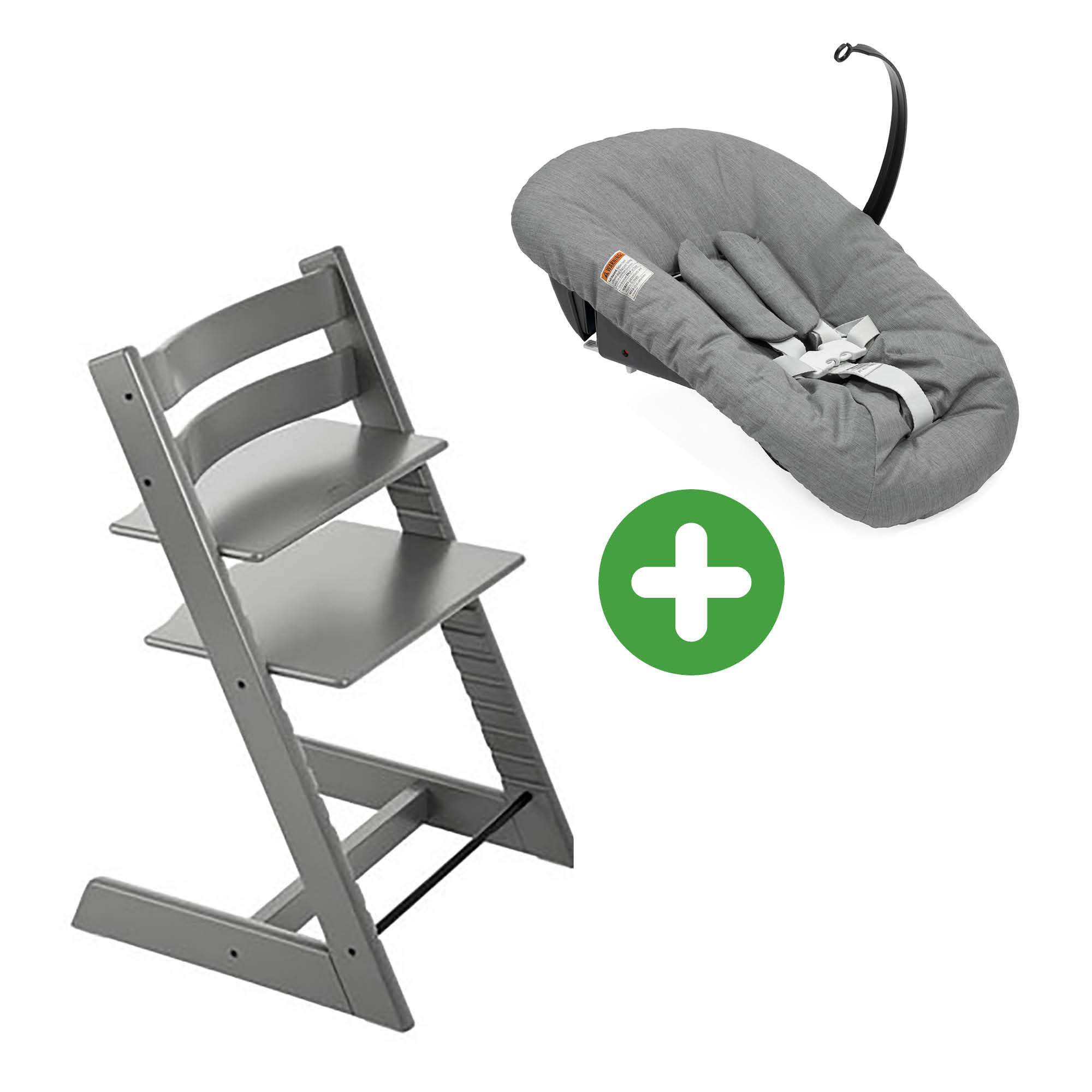 Set Tripp Trapp® Storm Grey mit Newborn Set Deep Grey STOKKE Grau 9000000000790 1